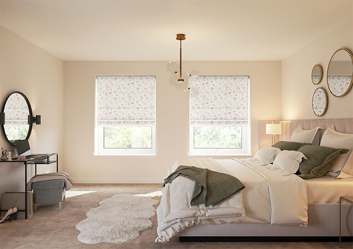 Floral Whimsy, Blush - Motorised Roman Blind - Image 8